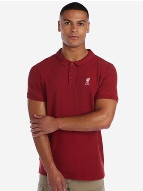 Liverpool FC Men’s Conninsby Polo Shirt - Rust with White Crest